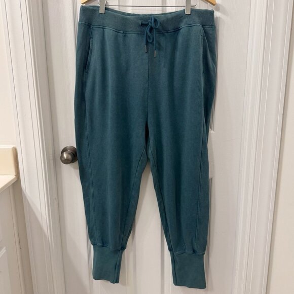 Sweaty Betty Fearne Womens Cropped Drawstring Sweatpant Joggers Sz XXL Green - Picture 1 of 10